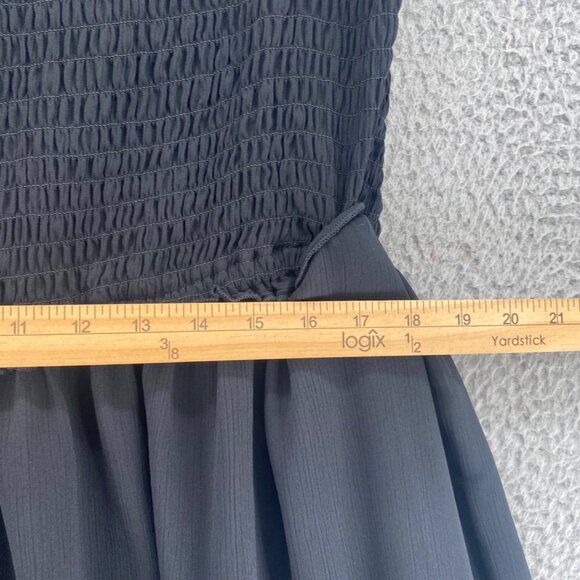 Torrid Jumpsuit Women 3 US 3X Black Smocked Tube Strapless Ruffle Wide Leg Gauzy - Picture 8 of 11